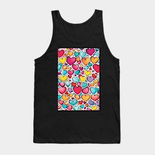 Colourful heart pattern Tank Top